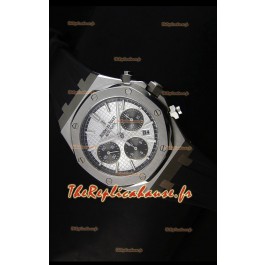 Montre chronographe Royal Oak d'Audemars Piguet avec boîtier en acier inoxydable et cadran blanc