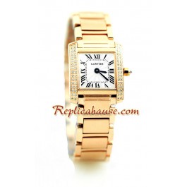 Cartier Tank Francaise Suisse - Lady's Size Pink d' or