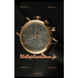 Montre suisse chronographe IWC Portofino avec boîtier or rose et cadran gris