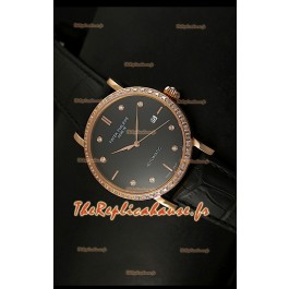 Réplique de montre suisse Patek Philippe Calatrava 5298 avec revêtement or rose - Heures en diamants