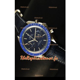 Réplique de montre coaxiale japonaise Omega Speedmaster Moon avec cadran bleu foncé