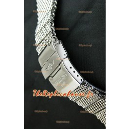 Breitling Bracelet en Acier Inoxydable 440 Poli avec Fermoir Double Fliplock