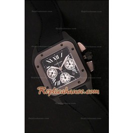 Cartier Santos 100 XL Chronograph Carbon/Titanium Montre Suisse - 1:1 Mirror Replica