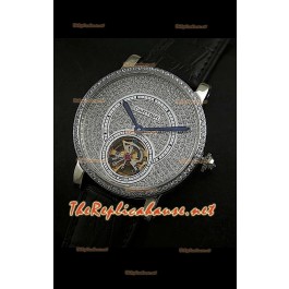 Cartier Calibre Tourbillon Montre avec Cadran de Diamants