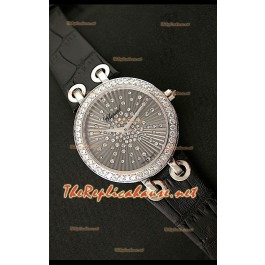 Chopard Xtraveganza Femmes Montre avec Bracelet Noir Boîtier Garnis de Diamants