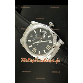 Rolex Imitation Datejust Montre Suisse Reproduction - 37MM - Cadran/Bracelet Noir