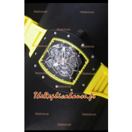 Réplique de montre suisse Richard Mille RM055 Bubba Watson avec index jaunes