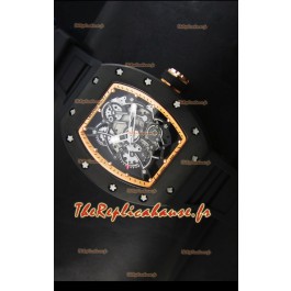Réplique de montre suisse Richard Mille RM055 Bubba Watson avec index dorés