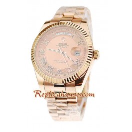 Rolex Replique Day Date Pink d' or Montre Suisse