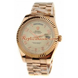 Rolex Replique Day Date Pink d' or Montre Suisse