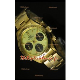 Cosmographe Rolex Daytona 6265 avec cadran métallique dans boîtier or