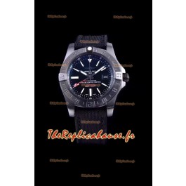 Breitling Avenger II Blacksteel GMT montre réplique suisse 1:1 montre réplique suisse ultime