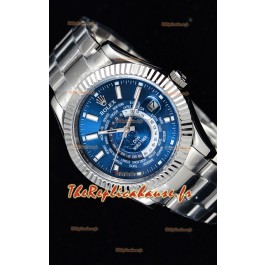 Rolex SkyDweller montre suisse avec boîtier en acier - cadran bleu édition DIW