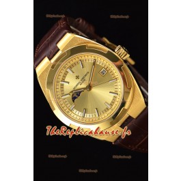 Vacheron Constantin Overseas Phase Lune montre suisse en or jaune avec bracelet marron 