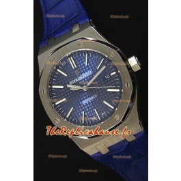 Audemars Piguet Royal Oak 41MM cadran bleu bracelet en cuir - 1:1 Miroir Édition Ultime
