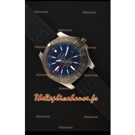 Montre Breitling Avenger II BlackSteel GMT Suisse bracelet en caoutchouc Réplique à l’identique 1:1