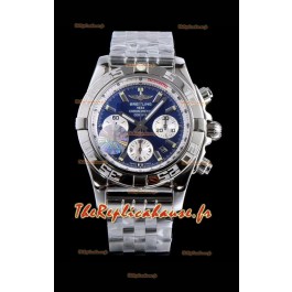 Chronomètre Breitling B01 Cadran bleu 904L Acier Réplique de montre suisse à miroir 1:1