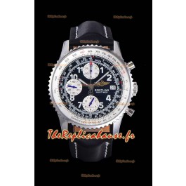 Montre Breitling Navitimer Chronograph 41MM Réplique Suisse - Boîtier acier 904L - Bracelet cuir noir