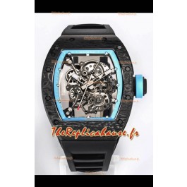 Réplique de Montre Richard Mille RM055 Boîtier Carbone Noir Miroir 1:1 avec bracelet noir