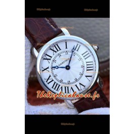 Réplique Suisse de la Ronde de Cartier - Cadran blanc et bracelet cuir