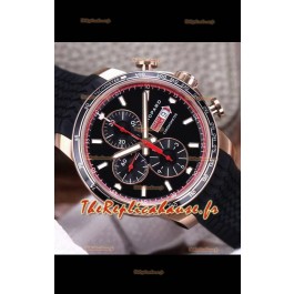 Chopard Classic Racing Chronograph Réplique Qualité Miroir 1:1 en Boîtier Or Rose - Cadran Noir 