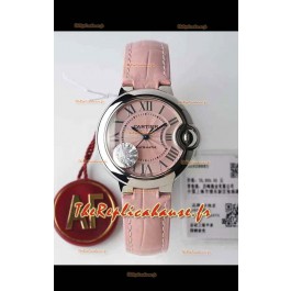 Montre "Ballon De Cartier" Suisse Automatique 1:1 Qualité Miroir 33MM en cadran/bracelet rose 