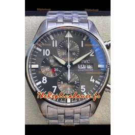 Réplique de montre IWC Pilot Chronograph Edition Cadran Gris dans un boîtier en acier 904L - Miroir 1:1