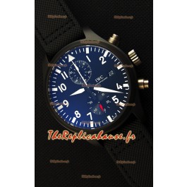 IWC Pilot's Top Gun chronographe IW389001 1:1 Boîtier en céramique Montre Réplique Miroir Ultime