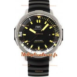 IWC Aquatimer IW358001 1:1 Titanium Miroir Réplique Suisse avec cadran noir et bracelet caoutchouc