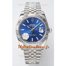 Rolex Datejust Cal.3235 Mouvement Montre Suisse Réplique 1:1 Miroir 904L Acier 41MM - Cadran Bleu 