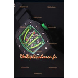 Montre Replica Suisse RM059 Yohan Blake Richard Mille avec Boitier en Carbone Forgé avec une Lunette Verte