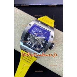 Réplique de la montre Richard Mille RM010 en acier inoxydable sur bracelet jaune