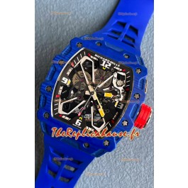 Richard Mille RM35-03 Rafael Nadal Edition Montre réplique 1:1 avec boîtier en fibre de carbone et bracelet bleu
