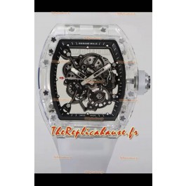 Richard Mille RM055 Boîtier en saphirs transparents avec montre Tourbillon Super Clone Véritable