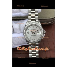 Montre Rolex Datejust Ladies 28MM Cal.3135 Mouvement Réplique Suisse en cadran gris - Boîtier acier 904L