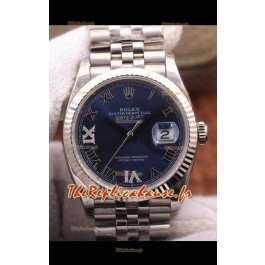 Montre Rolex Datejust 36MM Mouvement Cal.3135 Réplique Suisse en acier 904L Cadran bleu romain