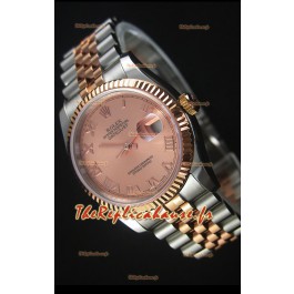 Réplique de montre japonaise Rolex Datejust - Placage or rose bicolore avec cadran champagne dans un boîtier 36MM