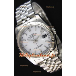 Réplique de montre Rolex Datejust Japanese - Cadran blanc en 36MM avec bracelet jubilé