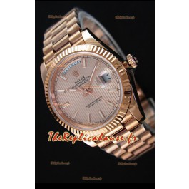 Réplique de montre Rolex Day Date Japonaise - Boîtier or rose et cadran or 40MM