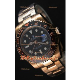 Réplique de montre Rolex GMT Masters japonaise dans un boîtier en or rose
