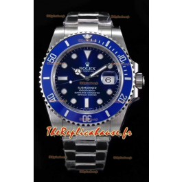 Réplique de montre Rolex Submariner japonaise - lunette en céramique dans un cadran/une lunette bleu(e)