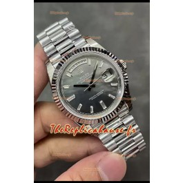 Rolex Day Date Presidential Montre en acier inoxydable cadran gris perlé 40MM - Qualité miroir 1:1