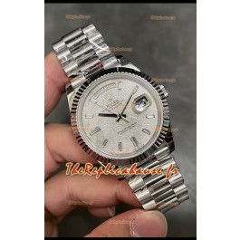 Rolex Day Date Presidential 904L acier 40MM - Cadran gris, Montre de qualité miroir 1:1 
