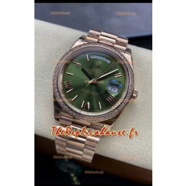 Rolex Day Date Presidential Montre en or rose 18 carats 40MM - Cadran vert olive Miroir 1:1