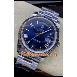 Rolex Day Date Presidential Montre en acier inoxydable cadran bleu marine 40MM - Qualité Miroir 1:1