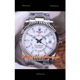 Rolex Sky-Dweller REF# M326934 Montre à cadran blanc dans un boîtier en acier 904L Réplique Miroir 1:1