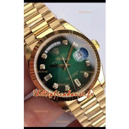 Montre Rolex Day Date 128238 Presidential en or jaune 18 carats 36MM - Cadran vert qualité miroir 1:1