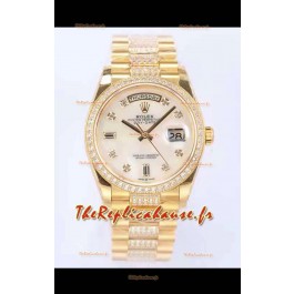 Montre Rolex Day Date Presidential en or jaune 18K 36MM - Cadran perle blanche Qualité miroir 1:1 