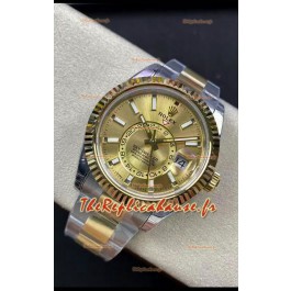 Réplique de montre Rolex Sky-Dweller Oyster en acier et or jaune Oyster 42MM 1:1 Miroir 