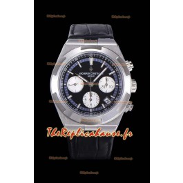 Montre Vacheron Constantin Overseas Chronograph à cadran noir Réplique Suisse - Bracelet en cuir